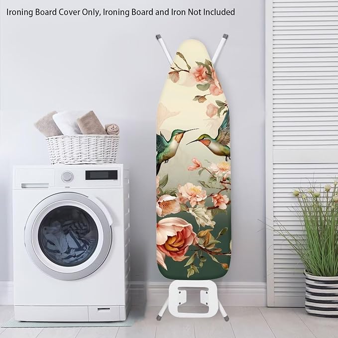 Bird Flowers Iron Board Cover Scorch Resistant Heat Insulation Ironing Board