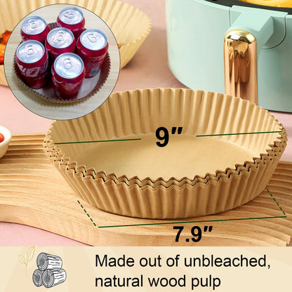 Air Fryer Liners Disposable 9 Inch, 9 inch Air Fryer Liners 125 Pcs Large Square Air Fryer Paper Liners for 5QT 6qt 8QT Air Fryer, Non-stick Parchment Paper for Frying, Baking