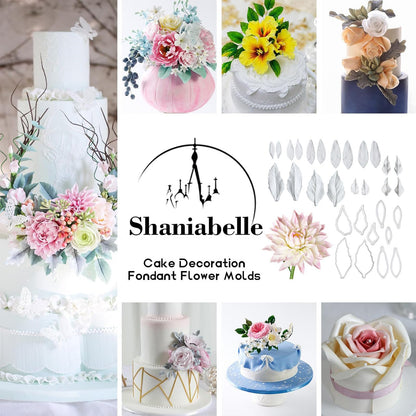 Professional Flower Fondant Mold Set, Reusable Silicone Cake Decorating Tools for Baking & Sugar Craft (Dahlia Flower Fondant)