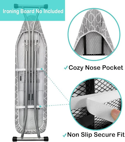 Ironing Board Cover and Pad Standard Size 15"x54", Resists Scorching and