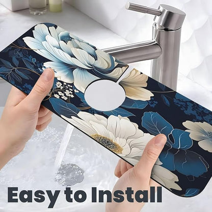 Unique Flower Pattern Kitchen sink faucet pad, strong water absorption