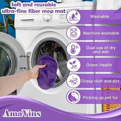 5 Pack Reusable Microfiber Mop Pads Compatible