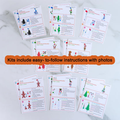 Winlyn 24 Sets Holiday Decorations DIY Christmas Tree Ornaments Winter Crafts Kits Foam Reindeer Penguin Snowman Foam Stickers for Kids Holiday Seasonal Gift Home Classroom Activities Party Favors