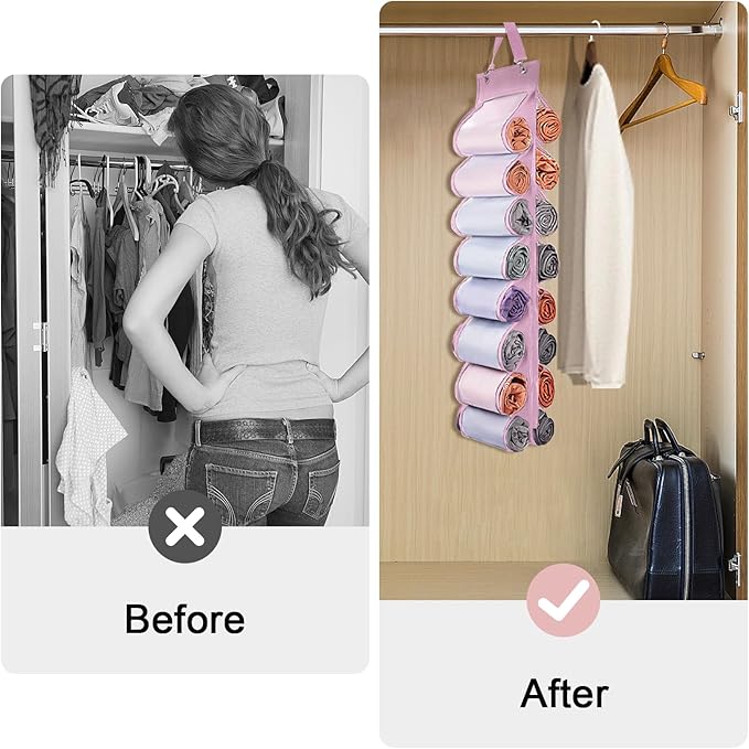 Legging Organizer Storage, T Shirt Organizer, Foldable Hanging Closet Organizer