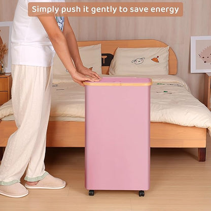 Slim Laundry Basket with Wheels, Narrow Hampers