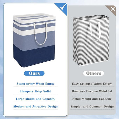 BlissTotes 3-Pack Laundry Basket, Freestanding＆Waterproof Laundry Hamper