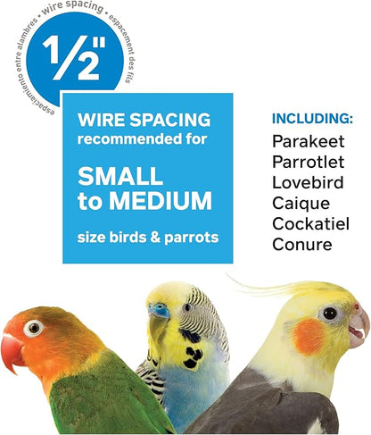 Prevue Pet Products Playtop Flight Bird Cage with Stand - F085, Black