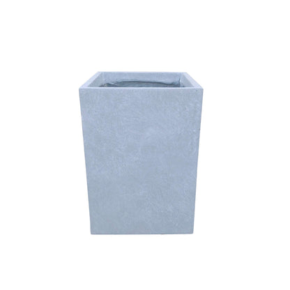 Kante 12.6" H Tall Rectangular Concrete Planters, Outdoor Indoor Lightweight Plant Pots with Drainage Hole and Rubber Plug, Modern Style for Home Garden Patio, Slate Gray