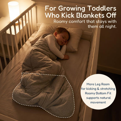TotAha Toddler Sleep Sack 1.0 TOG for 2T-3T-4T, Soft Wearable Blanket Baby Sleep Bag with 2-Way Safe Zippers,Fluffy Extra Large Sleeping Sacks, Grey