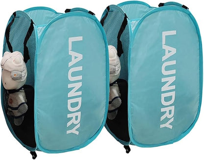2Pack Collapsible Laundry Baskets Pop Up Laundry Hamper Mesh Storage Bins