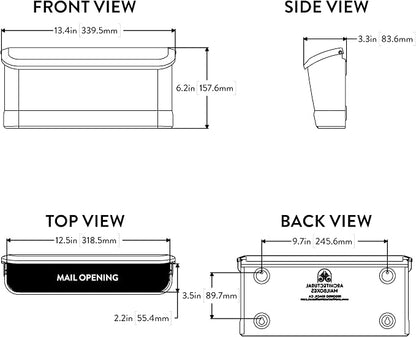 Architectural Mailboxes Cielo Steel Wall Mount Mailbox, Black, Small | Galvanized steel build for outside with weather-resistant outdoor construction and a rust-resistant powder-coat finish.