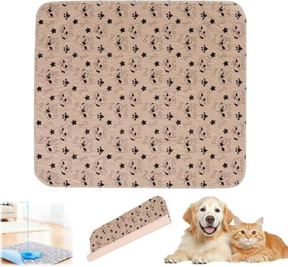 Puppy Pads with Pheromones,Washable Puppy Pee Pads for Dogs,Reusable Puppy Pads Washable for Dogs & Cats, Washable,Durable Leak-Proof & Anti-Slip Pet Training Pads for Home & Trave(Brown-1,L)
