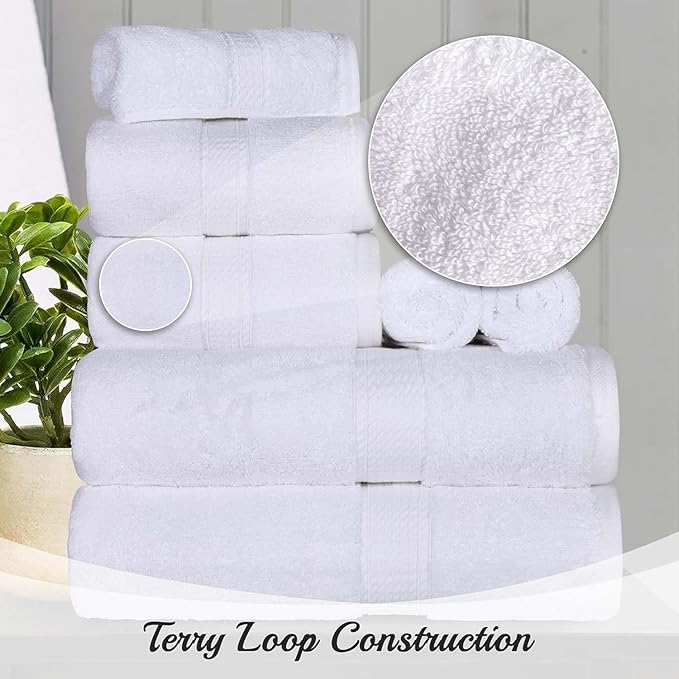 Superior Egyptian Cotton Pile Bath Towel Set of 4, Ultra Soft Luxury Towels