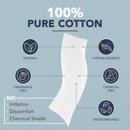 100% Pure Cotton Face Towels – 240 Count Large Disposable Wash Cloths