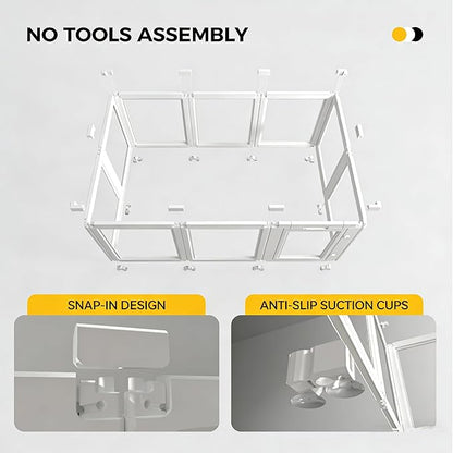 Clear Acrylic Dog Playpen Indoor, Transparent Fence for Puppy Rabbit and Cat, Easy Assemble Plastic Playard 8 Panels