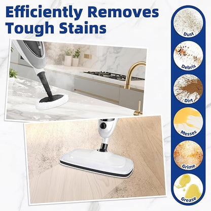 LOVECO 4 Pack Steam Mop Pads + 4 Microfiber Small Cloths Compatible