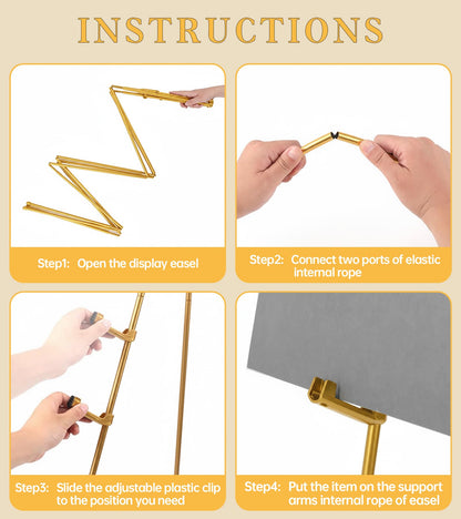 Artisorama Display Easel Stand for Sign, Lightweight Tripod with Bag, Portable Adjustable Artist Easels for Outdoor Painting Canvas/Posters/Wedding, 1PC Gold