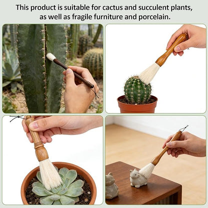 Cactus Plants Cleaning Brushes, Wooden Handles