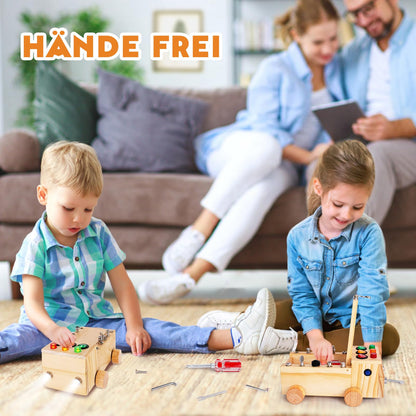 OAKJAR Montessori Schraubendreher Brett, Montessori Busy Board Spielzeug ab 2-6 Jahr, Montessori Activity Board Holzspielzeug Motorikspielzeug Lernspielzeug für Babys Kleinkinder Jungen Mädchen
