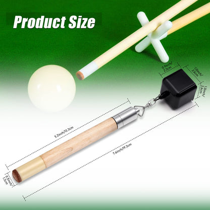 TOBWOLF Chalk Holder for Billiards, 2 in 1 Pool Cue Chalk Holder, Portable Wooden Pool Snooker Chalk Holder, Billiard Cue Tip Pricker, Non-Slip Billiard Cue Tip Tool Pool Table Accessory