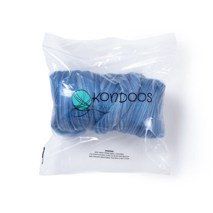 Kondoos Multi Colored Natural Wool roving, 1 lb. Best Wool for Needle Felting, Wet Felting, handcrafts and Spinning. (Ocean Blue, 1lb)