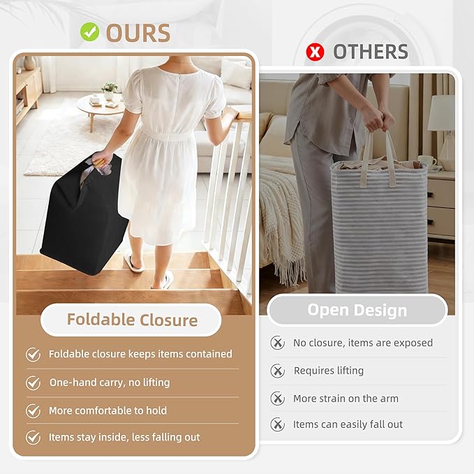 STORAGE MANIAC 3-Pack Large Laundry Hamper, 100L Collapsible Laundry Basket