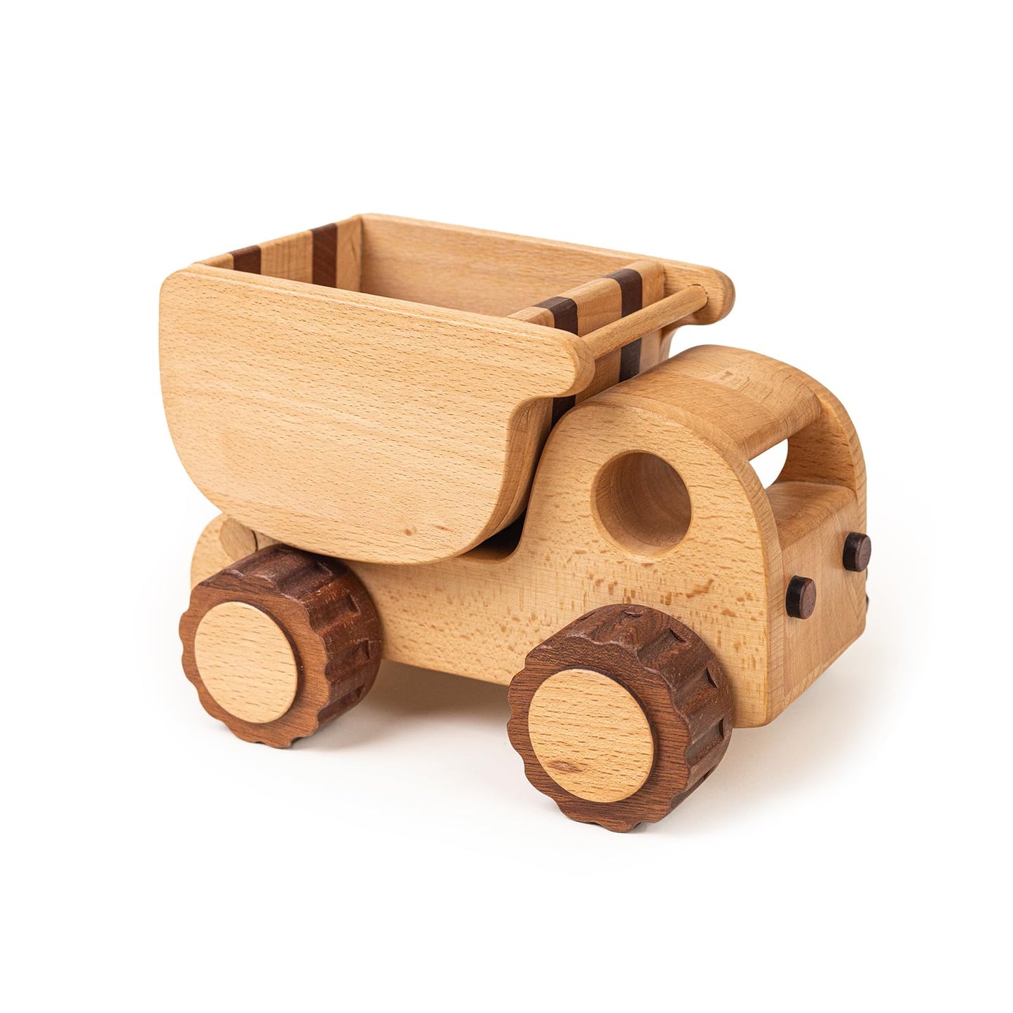 DadCarved Wooden Dump Truck for Toddlers Kids