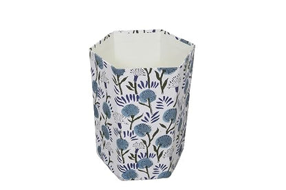 Generic 3.3 Gallon Cotton Hand Block Printed Paper Waste Basket |Small Decorative Trash Can for Housewarming Gifts in Living Room, Bedroom, Bathroom | Eco-Friendly, Plastic-Free (1, MULTI COLOR)