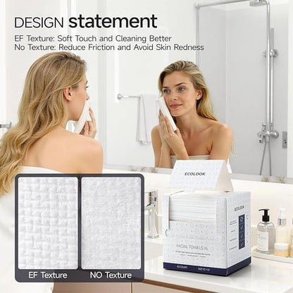 ECOLOOK Face Towels XL Travel Pack, 3-Box| Thickened Disposable Face Towels