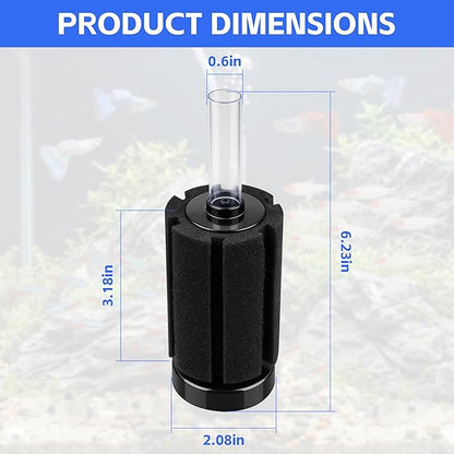 Aquarium Sponge Filter Fish Tank Filters for Fish Tank up to 20 Gallon 3-Pack
