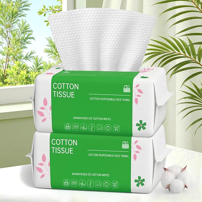 Disposable Face Towels 100 Count, Biodegradable Facial Towels