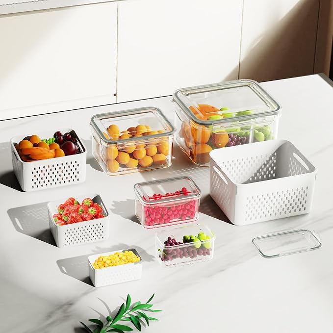 4 Pcs Fruit Storage Containers for Fridge