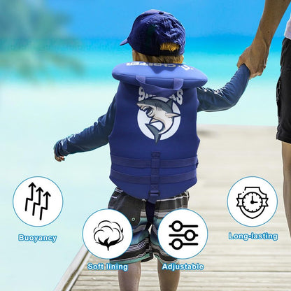 Chriffer Kids Swim Vest Life Jacket for 20-70 Pounds Boys and Girls, Zipper Style Easy On and Off, Floatation Life Jacket for 2, 3, 4, 5, 6, 7, 8, 9, 10 Years Old Beach Pool Water Park