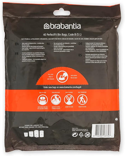 Brabantia PerfectFit Trash Bags Thick Plastic Trash Can Liners