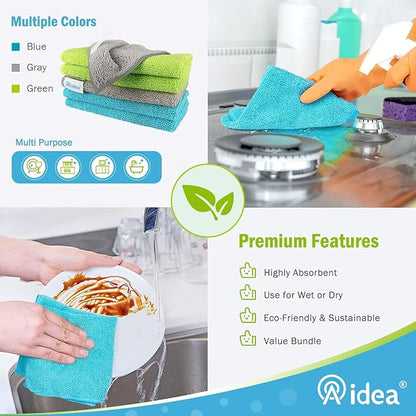 AIDEA Microfiber Cleaning Cloth-8PK, Soft Microfiber Towels