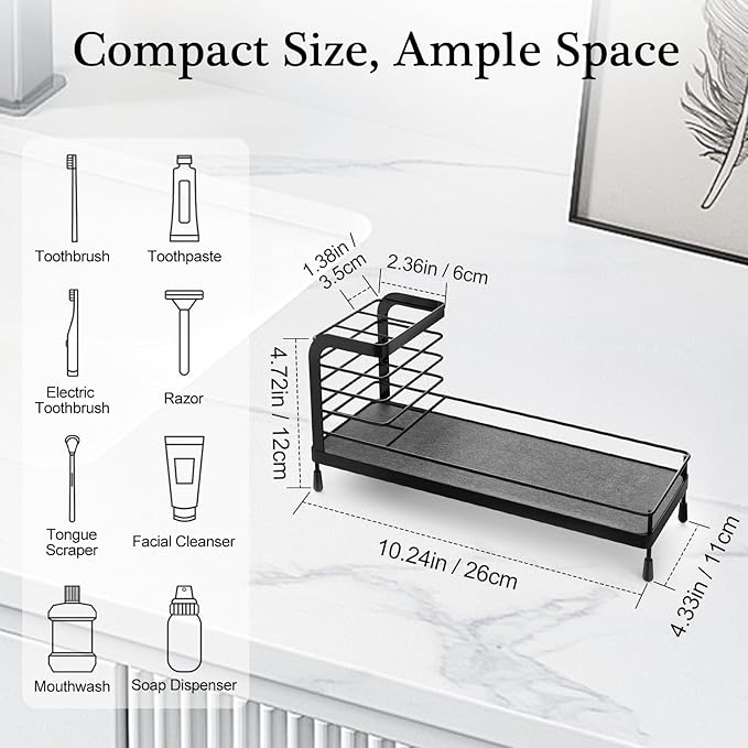 Luxspire Toothbrush Holders, Bathroom Organizer Countertop