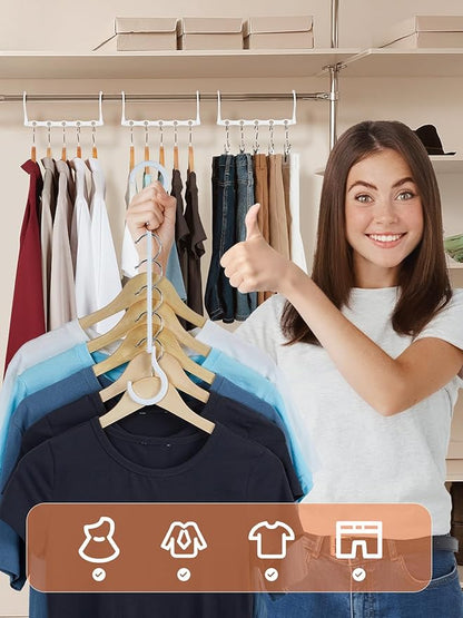 HOUSE DAY White Magic Space Saving Hangers, Premium Smart Hanger Hooks