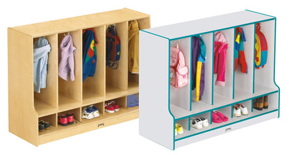 Jonti-Craft 6684JC Toddler 5 Section Coat Locker with Step, without Bins
