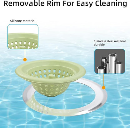 2 PCS Kitchen Stainless Silicone Sink Strainer, 4.5 inch Diameter…