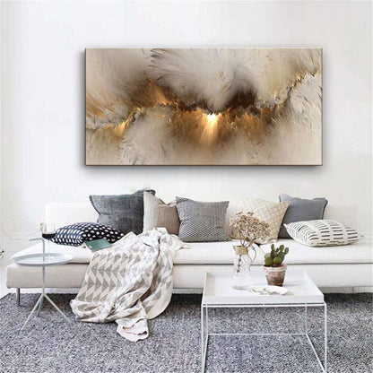 Large Framed Abstract Gold Marble Texture Canvas Wall Art Tindal Effect Decor Picture Black Gold Cloud Prints Painting for Living Room Bedroom Office Kitchen Ready to Hang