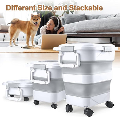 Dog Food Storage Container, 10-20 lbs Airtight Collapsible Cat Food Storage