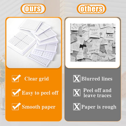 Graph Paper Sticky Notes, 12 Pads Mini Math Graph Graphing Paper, 3x3 Inch Grid Sticky Notes for Office School Supplies