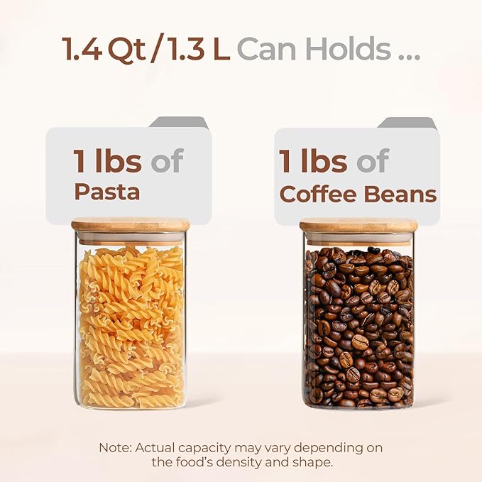 ComSaf 1.4 Qt Glass Storage Containers