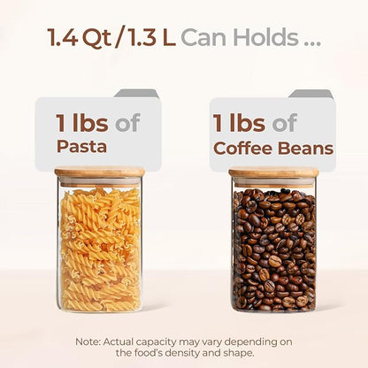 ComSaf 1.4 Qt Glass Storage Containers