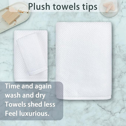 VOOVA & MOVAS White Towels for Bathroom, 100% Cotton | Quick Dry | Soft | Thick