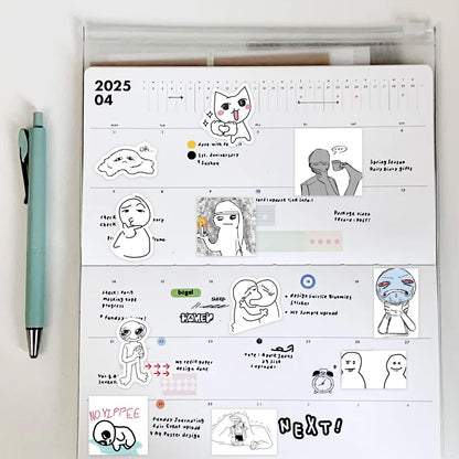 PRSTINCOL Meme Sticker Book, 36 Sheets 460+ Pcs, Black and White Funny Meme Stickers for Adults and Teens, Die Cut Vinyl Stickers for Journaling Scrapbooking DIY