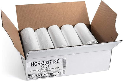 Aluf Plastics HCR-303713C High Density Star Sealed Coreless Roll Bags, 30 gal