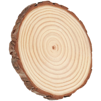 HAKZEON 14 PCS 6-7 Inches Natural Wood Slices, 3/5 Inches Thick Wood Rounds with Bark, Unfinished Wooden Discs for Crafts Rustic Wedding Ornaments, DIY Arts Christmas Home Decor