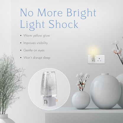 Projectpak Plug in Night Light with Manual On/Off Switch for Hallway, Bedroom, Stairways – Includes 4W Incandescent Bulb | 4 Pack