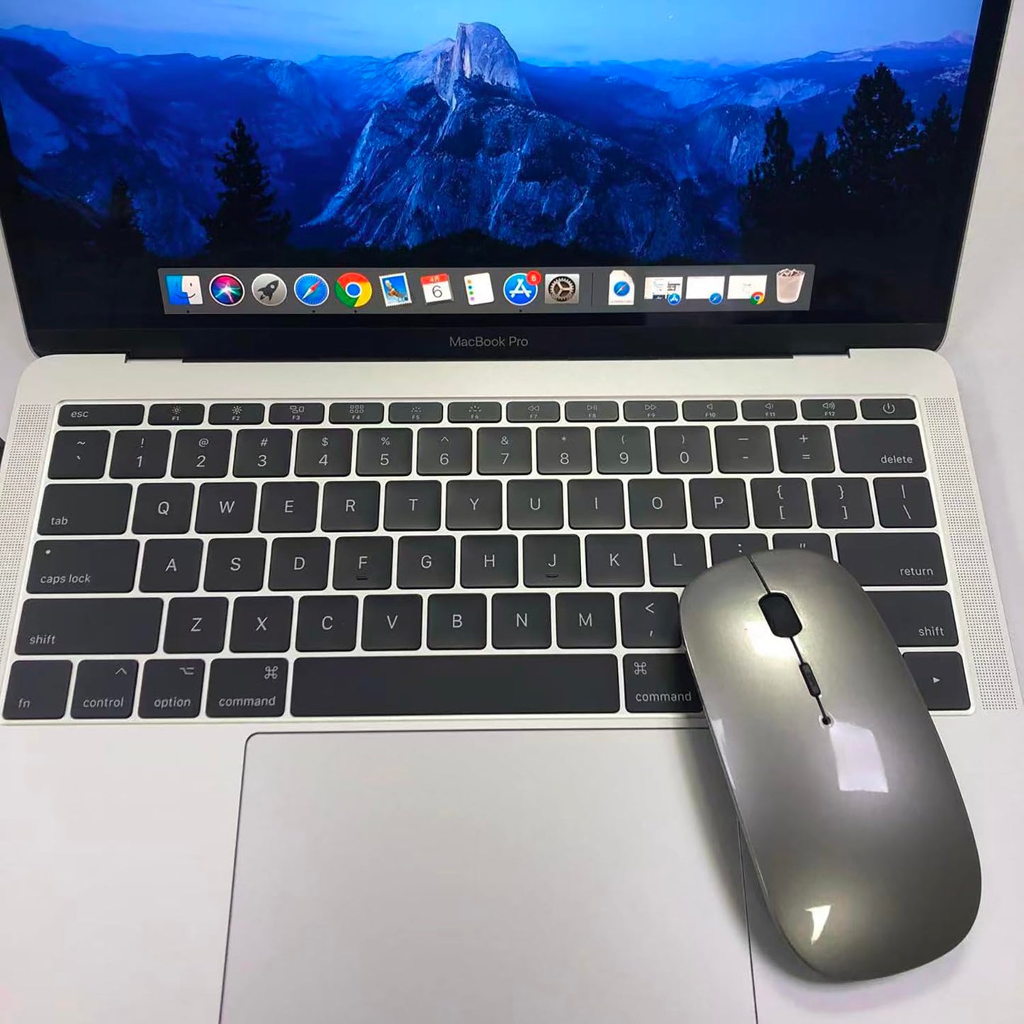 Bluetooth Wireless Mouse for Laptop mac MacBook ipad MacBook air MacBook pro pc Desktop Computer Windows Chromebook Notebook (Silver)
